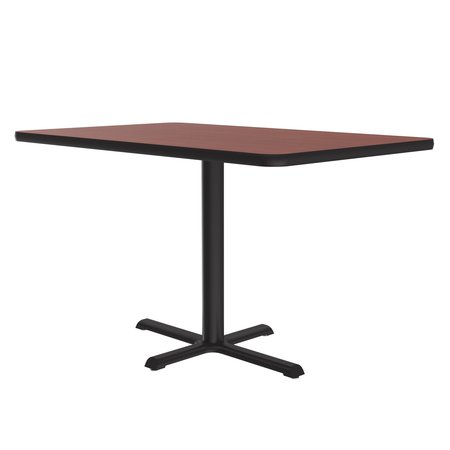 CORRELL Rectangle Café Bistro and Breakroom Pedestal Table, 30" W, 42" L, 29" H, High Pressure Laminate Top BCT3042-21